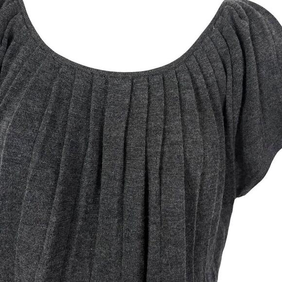 Ann Taylor Loft Womens Gray Wool Blend Pleated Blouson Sweater Dress Knit sz M - Picture 9 of 16